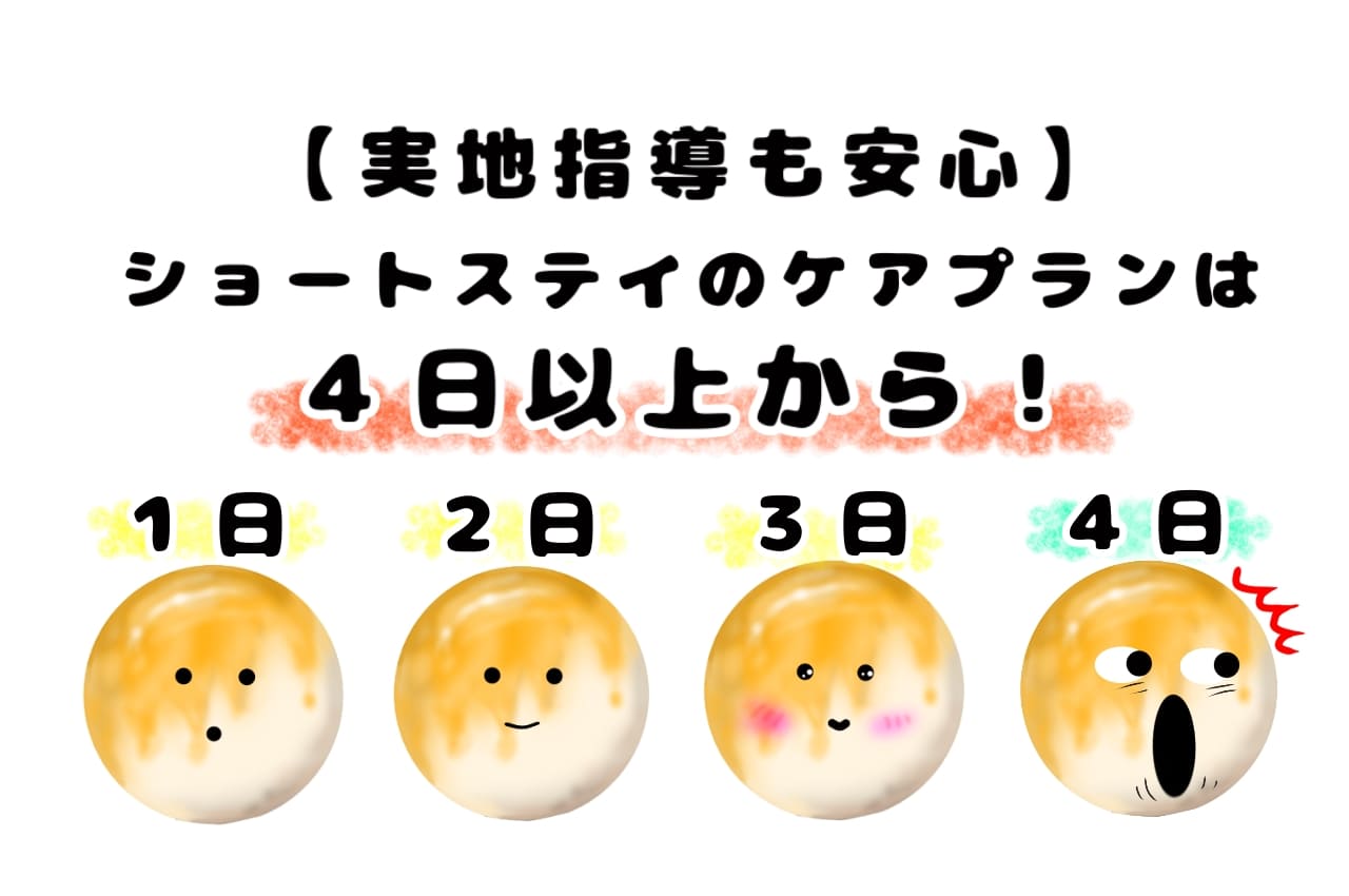 【実地指導も安心】ショートステイのケアプランは４日以上利用から！